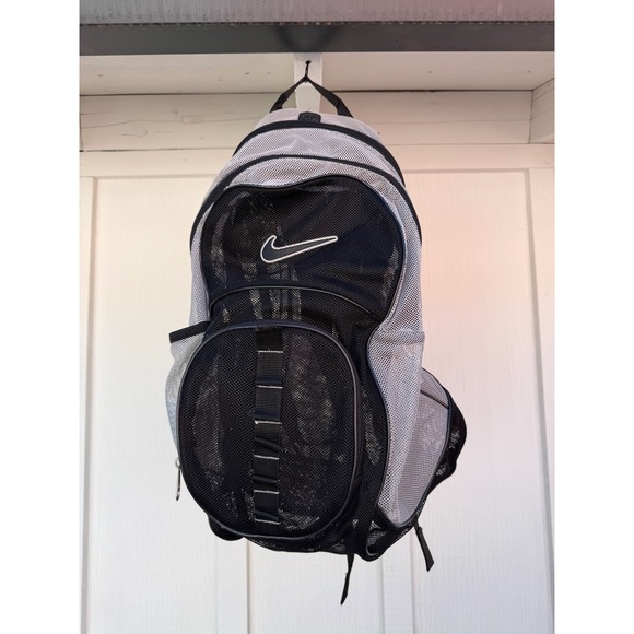 Nike Other - Vintage Nike Brasilia Mesh Black Backpack Baseball Bag See-Through Zippered